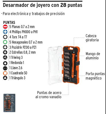 JGO PUNTAS 28UNI C/MANGO    LQ