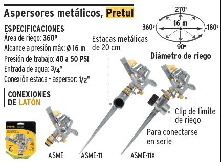 ASPERSOR METALICO UNA VIA   LQ