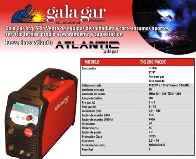 SOLDADORA TIG 200P AC/DC MONOF