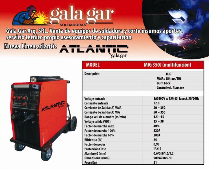 SOLDADORA MIG 350AMP MULTIPRO