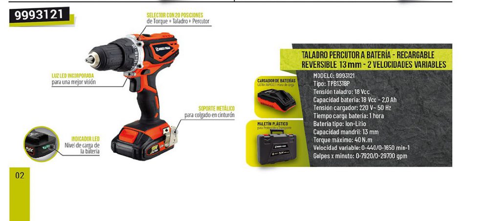 TALADRO INALAMBRICO 18V  DOWEN