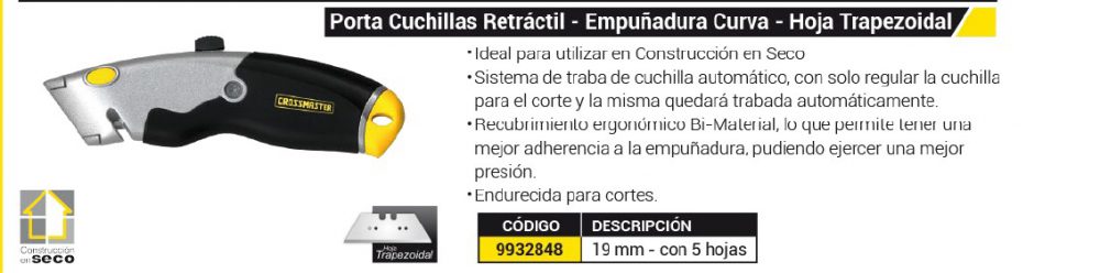 PORTA CUCHILLAS 19MM CUR CROSS