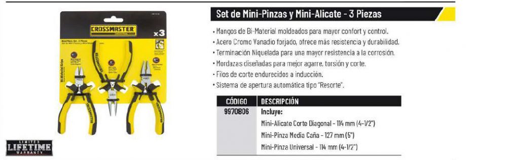 SET 3 MINI PINZA         CROSS