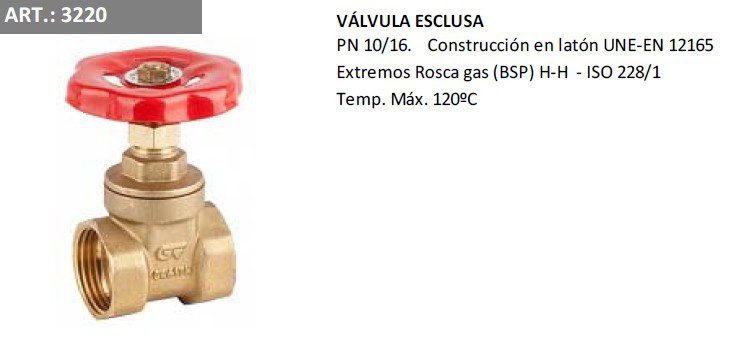 VALVULA ESCLUSA 1.1/4" GENEBRE