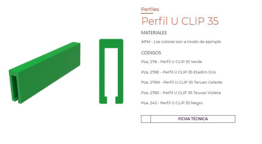 GUIA APM VERDE U CLIP 35
