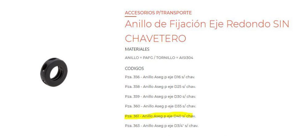 ANILLO DE FIJACION Ø40MM