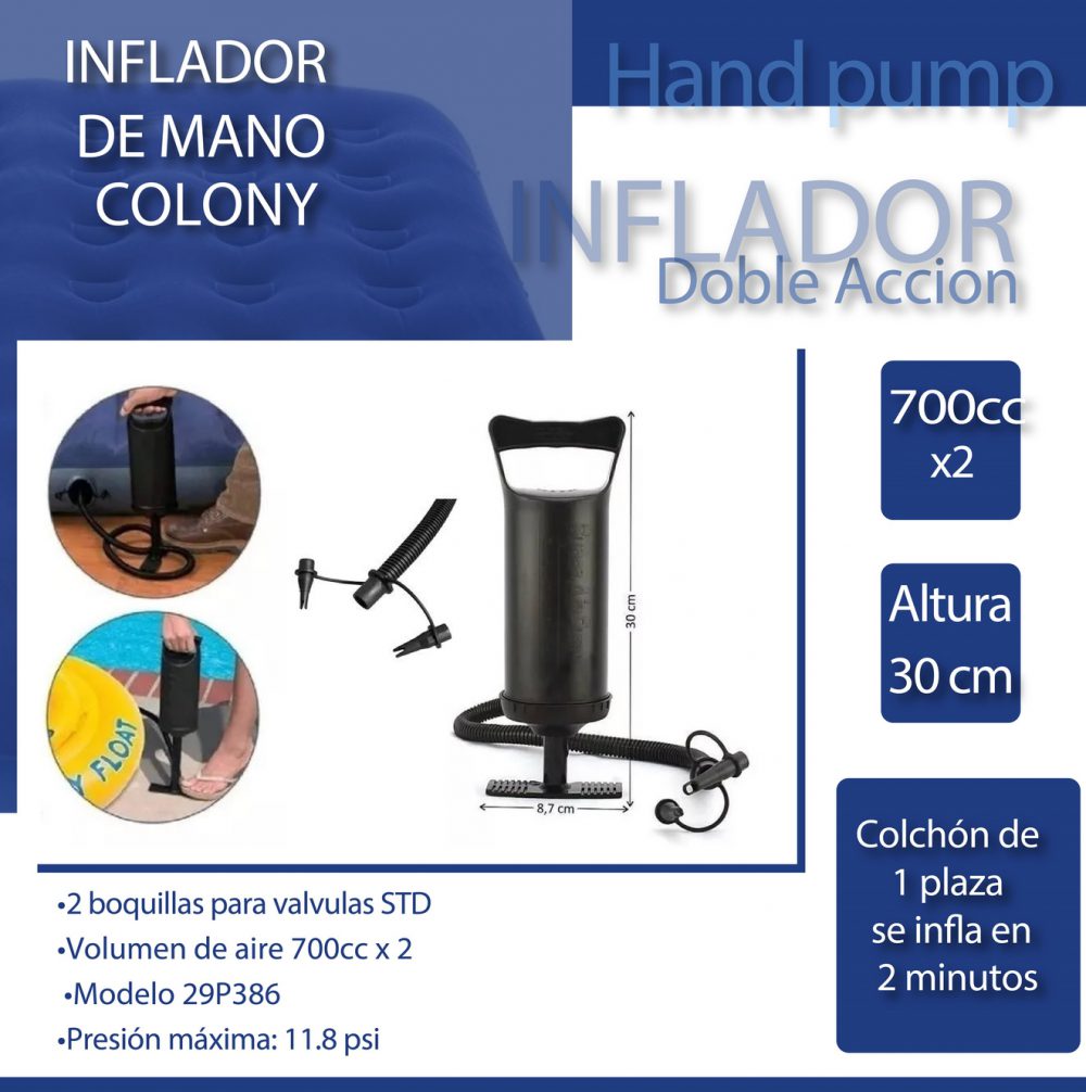 Doble click para ampliar INFLADOR DE MANO 30CM COLONY