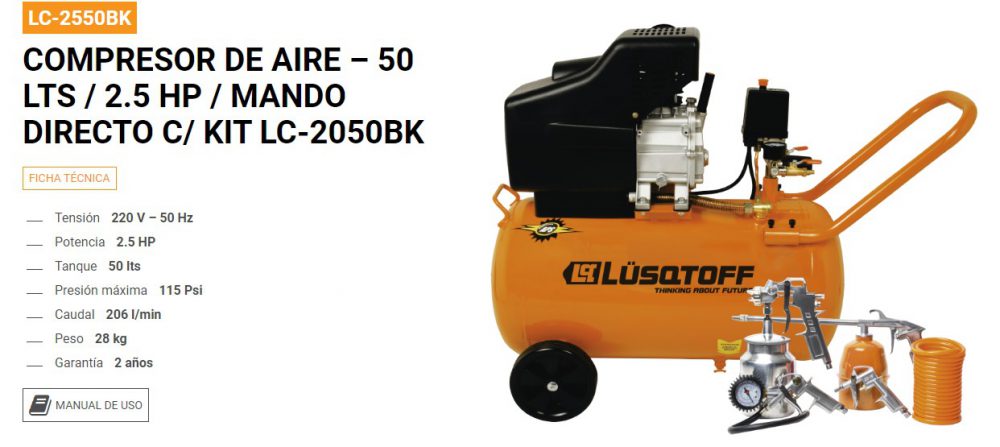 COMPRESOR 2.5HP 50LT MONOF  LQ