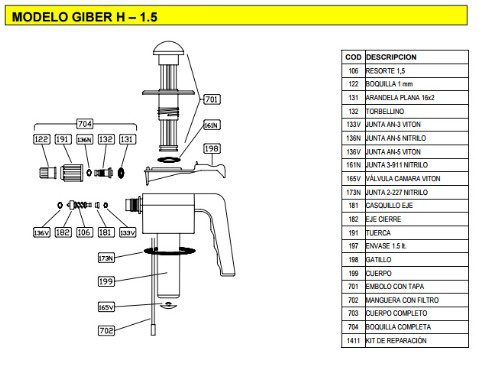 1411 KIT PULVERIZADOR/CI GIBER