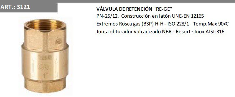 VALVULA RETENCION 2"   GENEBRE