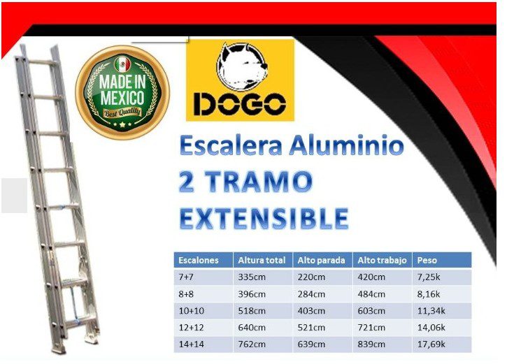ESCALERA ALUMINIO 14+14   DOGO