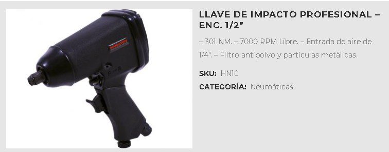 Doble click para ampliar LLAVE DE IMPAC DE 1/2" HAMIL