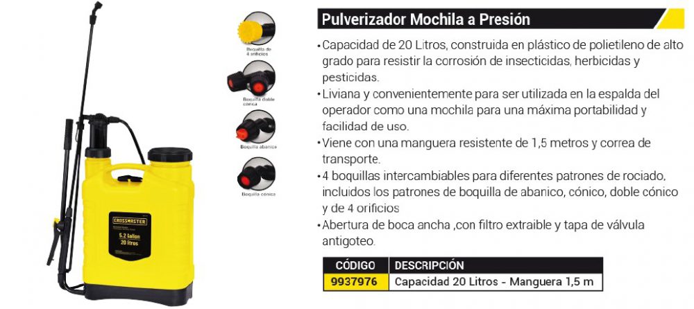 PULVERIZADOR MOCHILA     CROSS