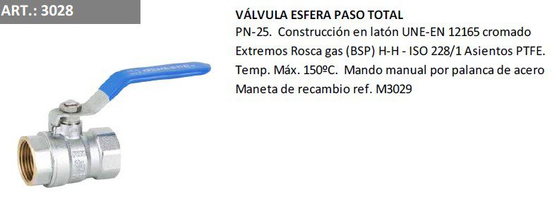 VALVULA ESFERICA 1"    GENEBRE
