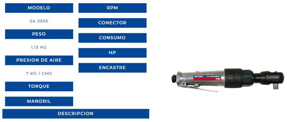 LLAVE CRIQUE NEUMATIC 1/2" VTB